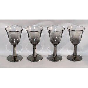 Vintage Dorothy Thorpe Style Silver Fade Shot Cordial Glasses (Set of 4) FRANCE